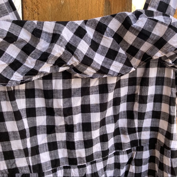 J Crew Black and White Gingham Ruffle Dress Size 10 - Picture 8 of 8